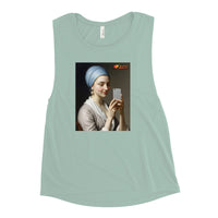 Girl With The Pearl Earring Selfie Tank Top